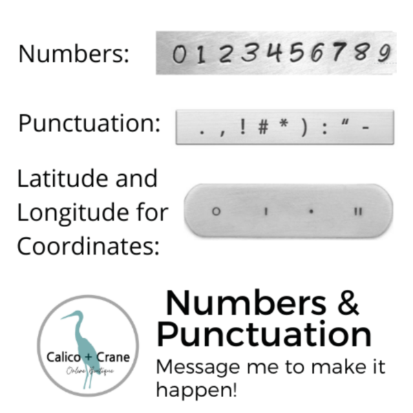 Numbers Punctuation and Coordinate Stamps
