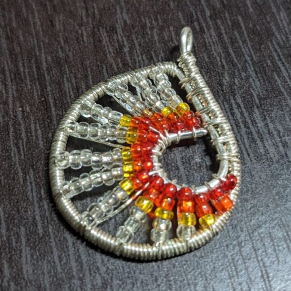 Sunset Inspired Wire Wrapped Pendant